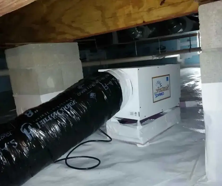 Crawl Space Encapsulation with dehumidifier Rochester, NY
